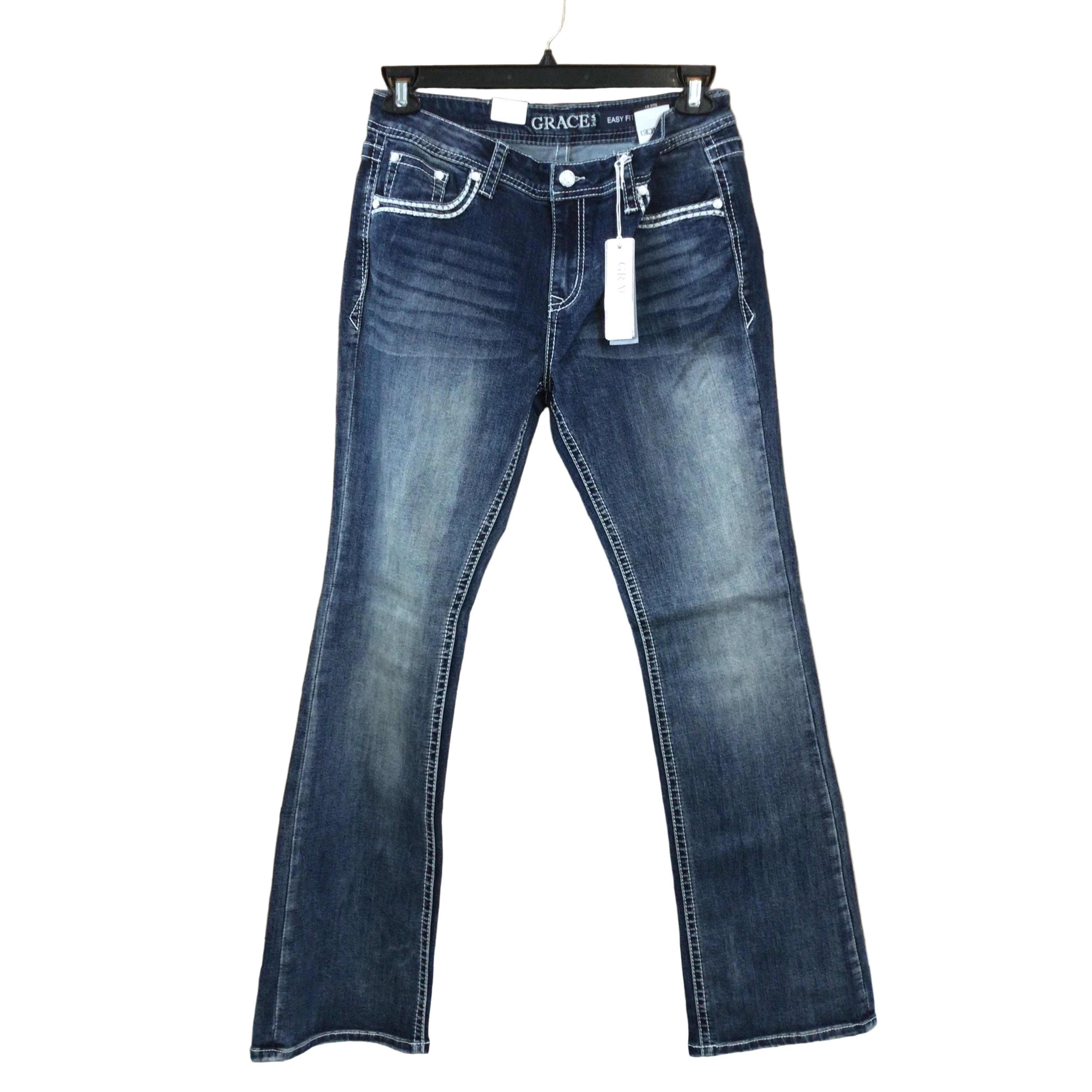 Grace in LA Women's Cowhide Detail Western Jeans - Image 2