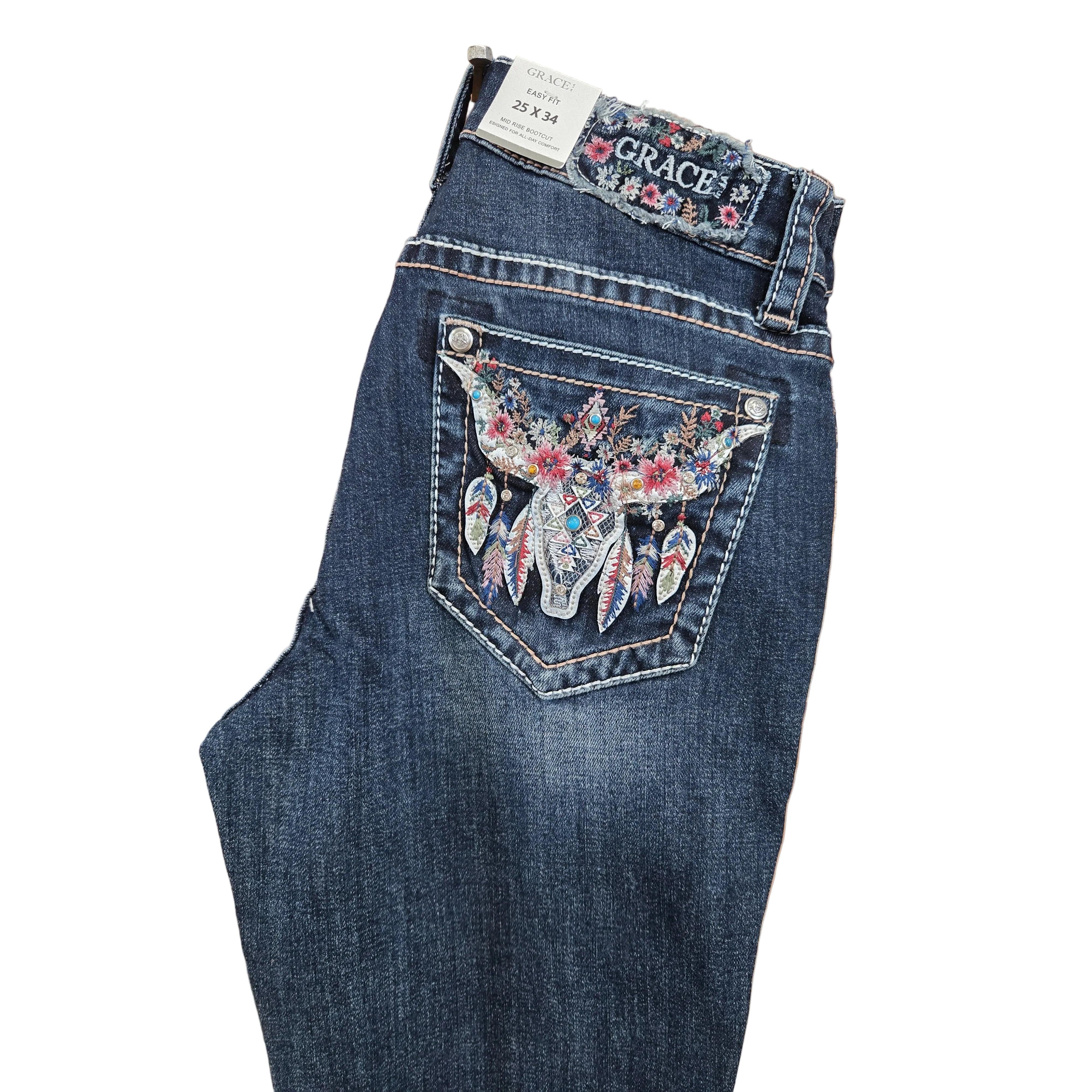 Grace in LA Women's Steer Head Jeans - Image 2