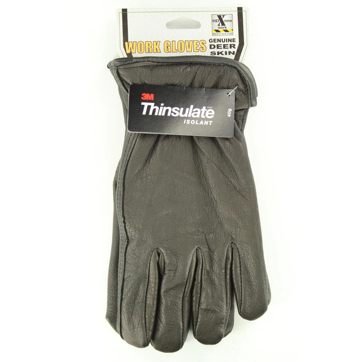 HD Men's Deerskin Lined Gloves - Black