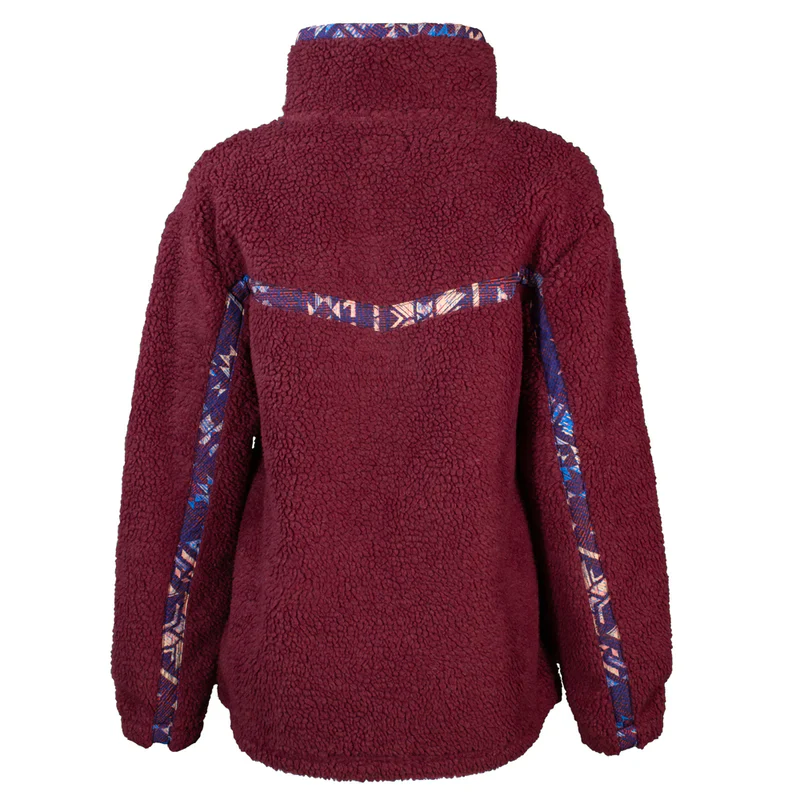 Hooey Women's Sherpa Pullover - Pink w/Purple Aztec - Image 2
