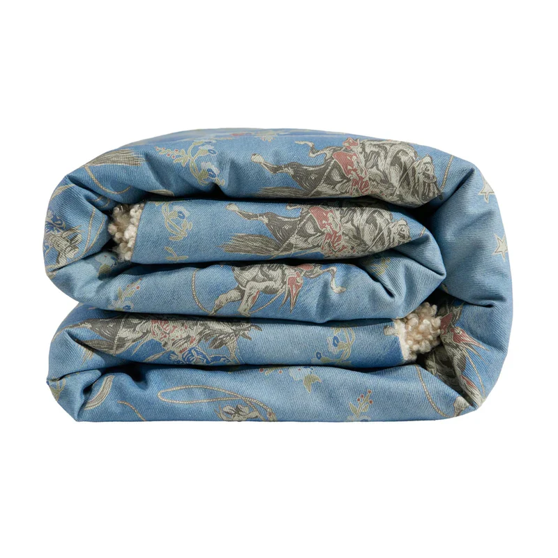 HiEnd Accents Lee Western Washed Denim Teddy Backed Throw - Image 2