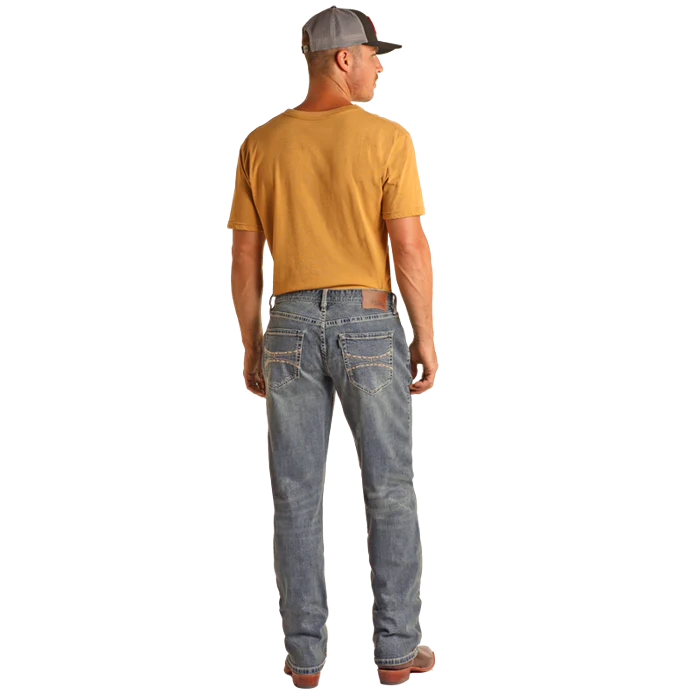 Hooey Men's Beige Embroidered Stackable Jeans - Medium Vintage - Image 2