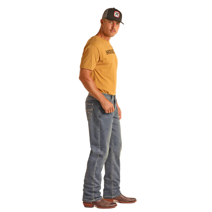 Hooey Men's Beige Embroidered Stackable Jeans - Medium Vintage - Image 3