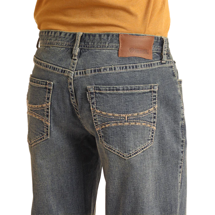 Hooey Men's Beige Embroidered Stackable Jeans - Medium Vintage - Image 4