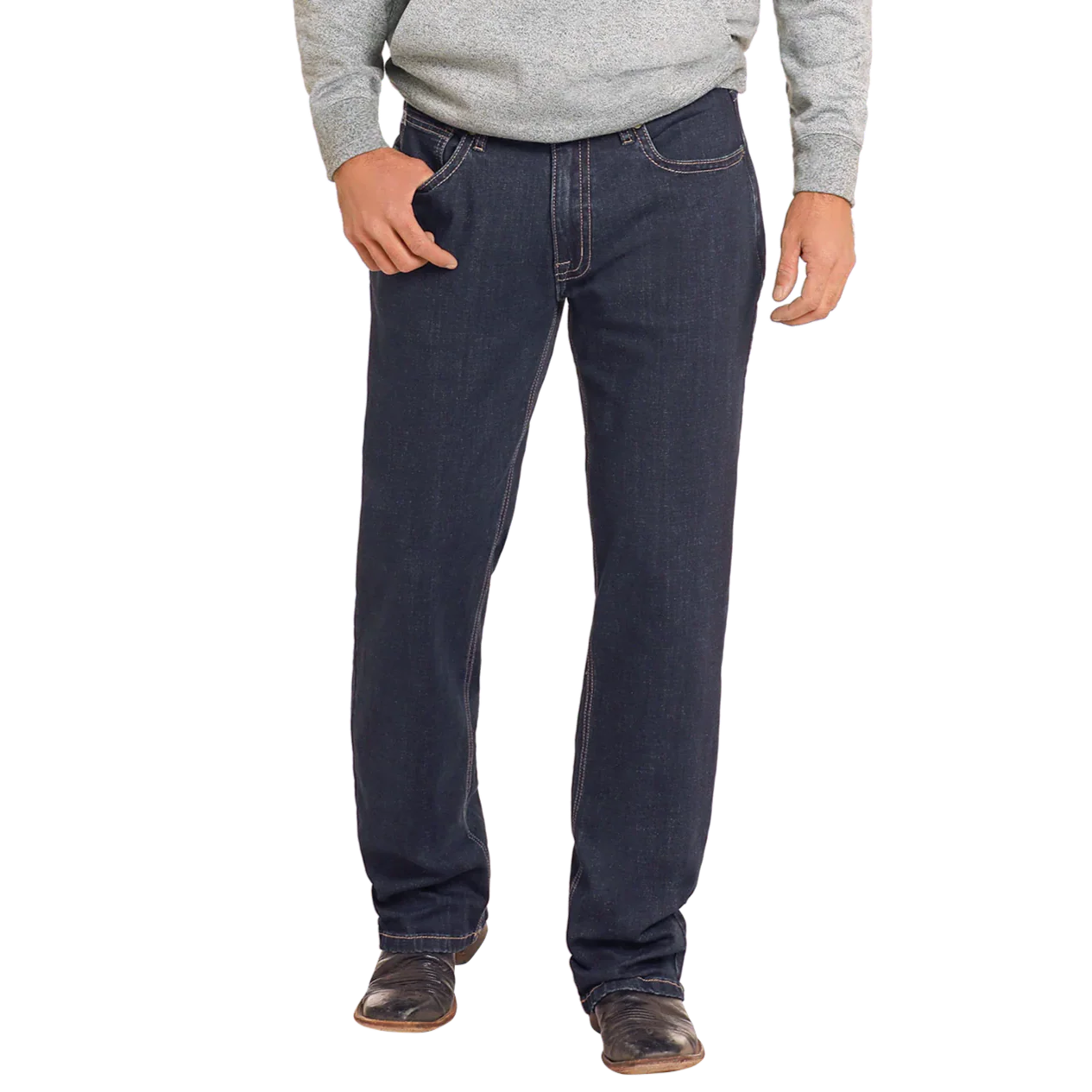 Hooey Men's Two Tone Stackable Bootcut Jeans - Dark Wash