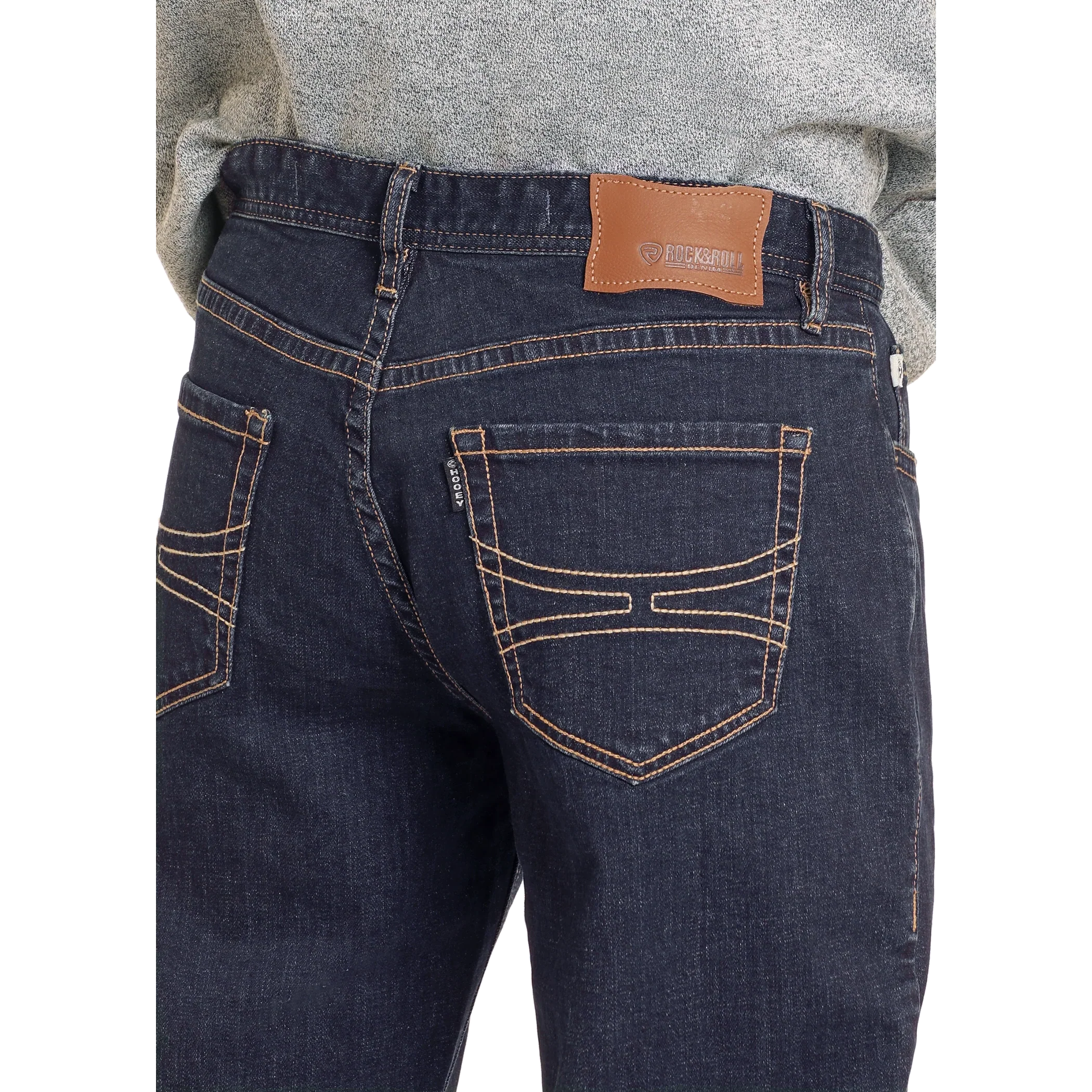 Hooey Men's Two Tone Stackable Bootcut Jeans - Dark Wash - Image 3