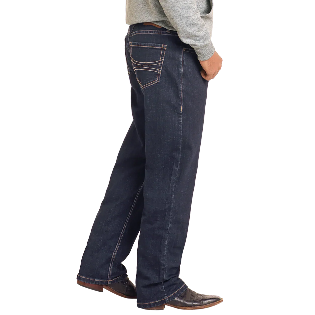 Hooey Men's Two Tone Stackable Bootcut Jeans - Dark Wash - Image 4