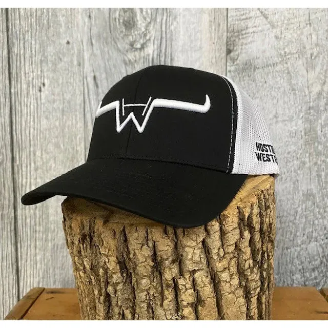Hostile Western Snapback Cap- Black/White