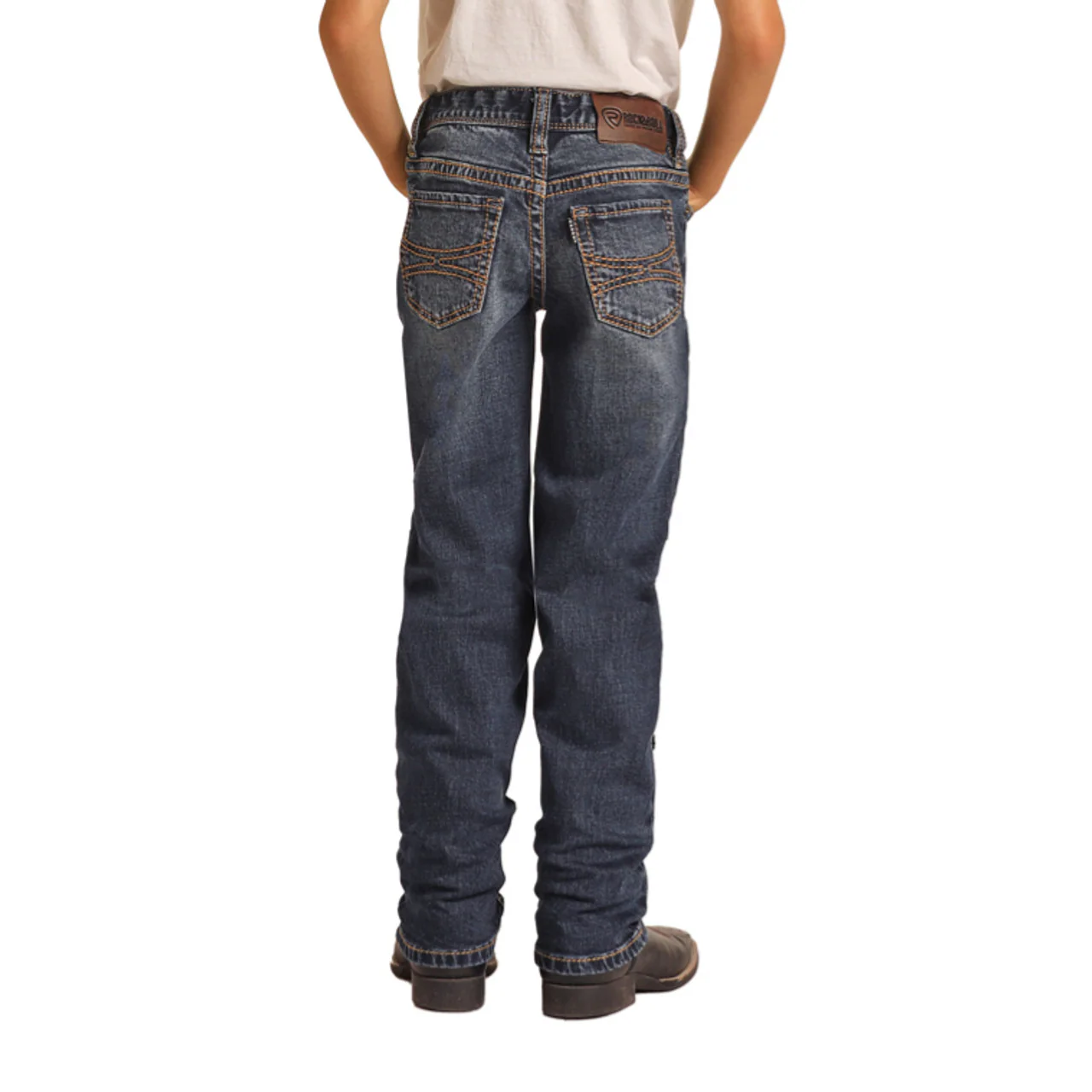 Hooey Boys Slim Fit Stretch Straight Bootcut Jeans - Medium Vintage - Image 2