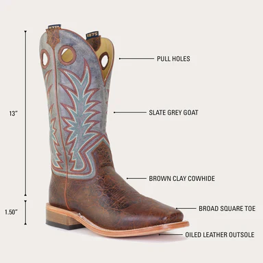 Hyer Men's WALTON Western Boot-Brown/Grey - Image 4