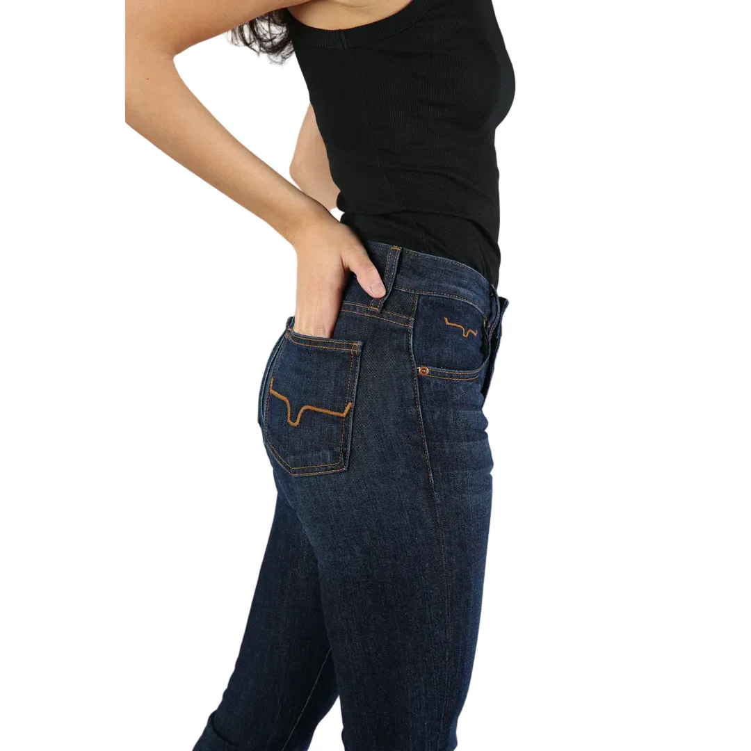 Kimes Women's Jennifer Ultra High Rise Flare Jeans - Blue - Image 3
