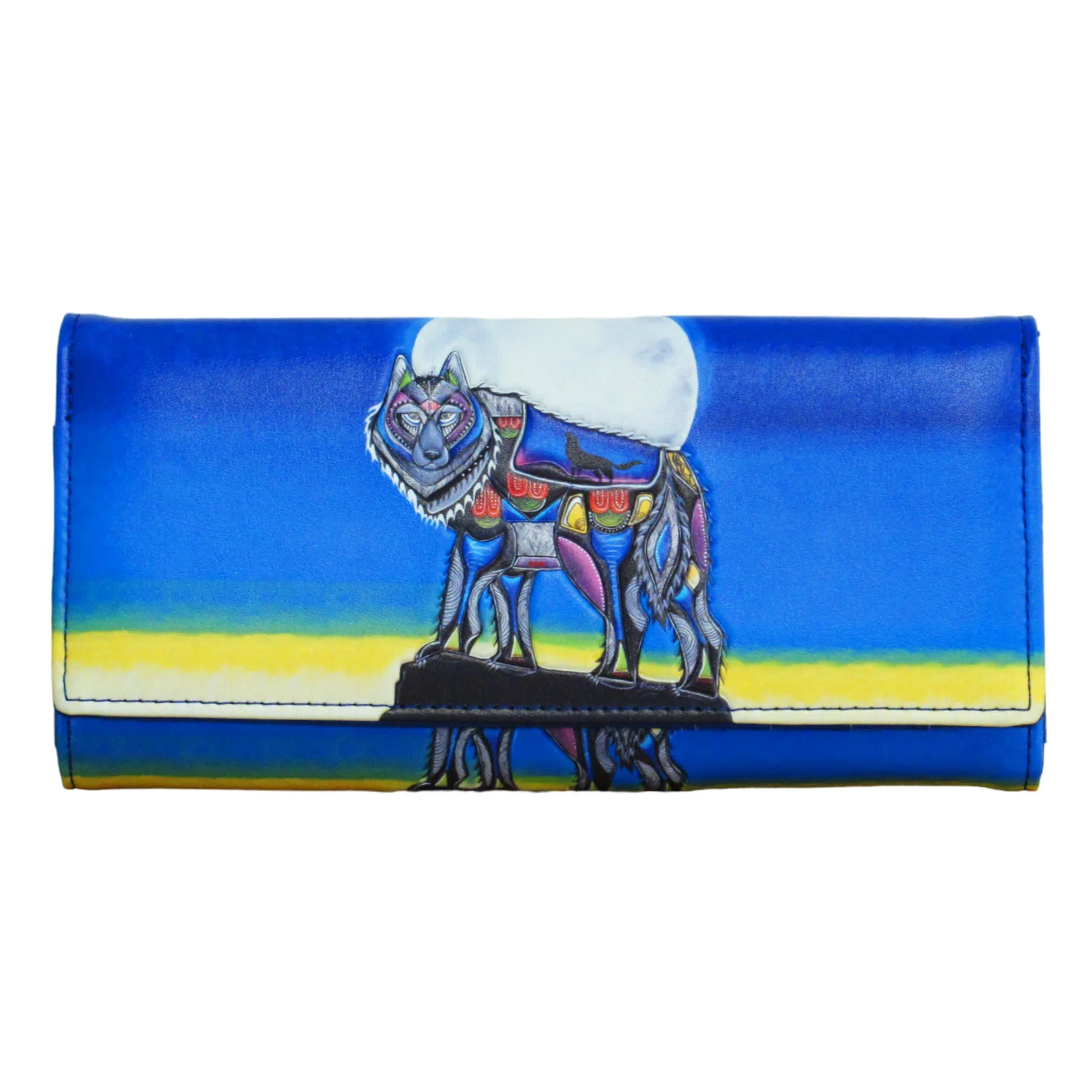 Jessica Somers Wolf Wallet- Blue