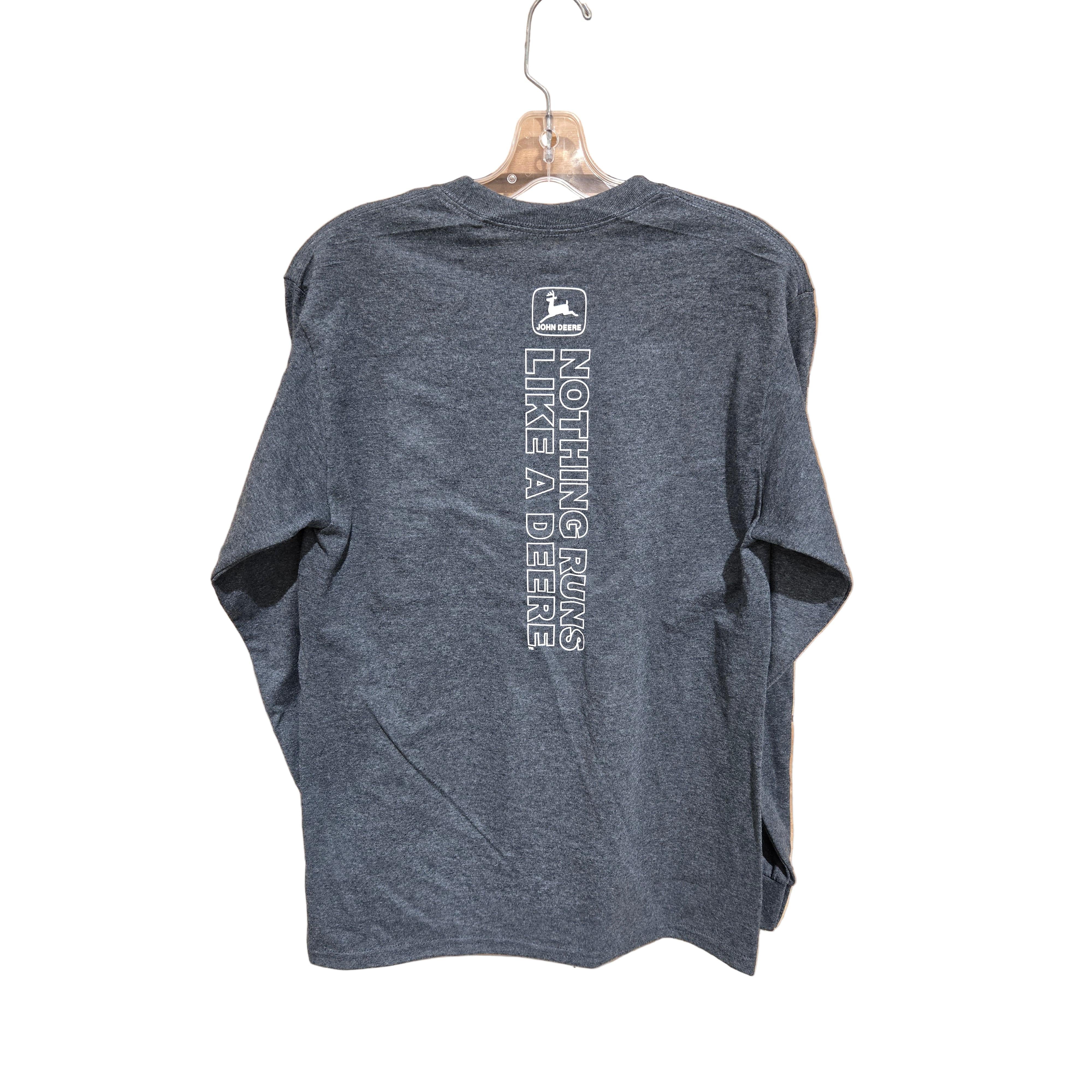 John Deere Men's Long Sleeve T-Shirt - Black Heather - Image 2