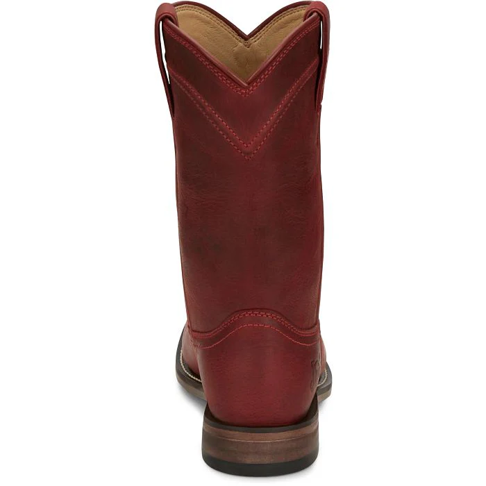 Justin Women's Holland 10" Roper Western Boot- Red - Image 5