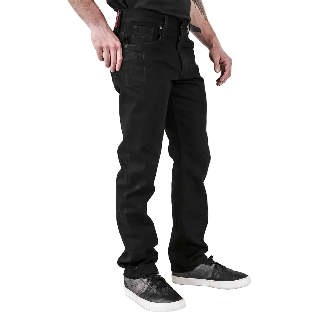 Kimes Men's James Mid Rise Straight Bootcut Jeans - Black - Image 3