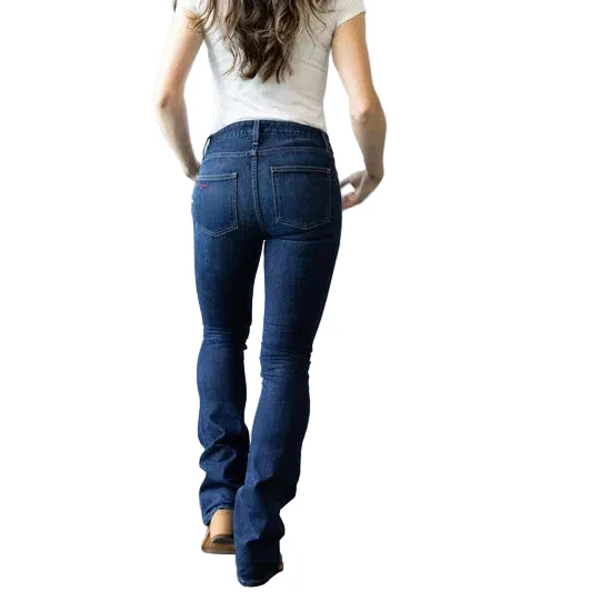 Kimes Women's Chloe Mid Rise Flare Bootcut Jeans - Blue - Image 2