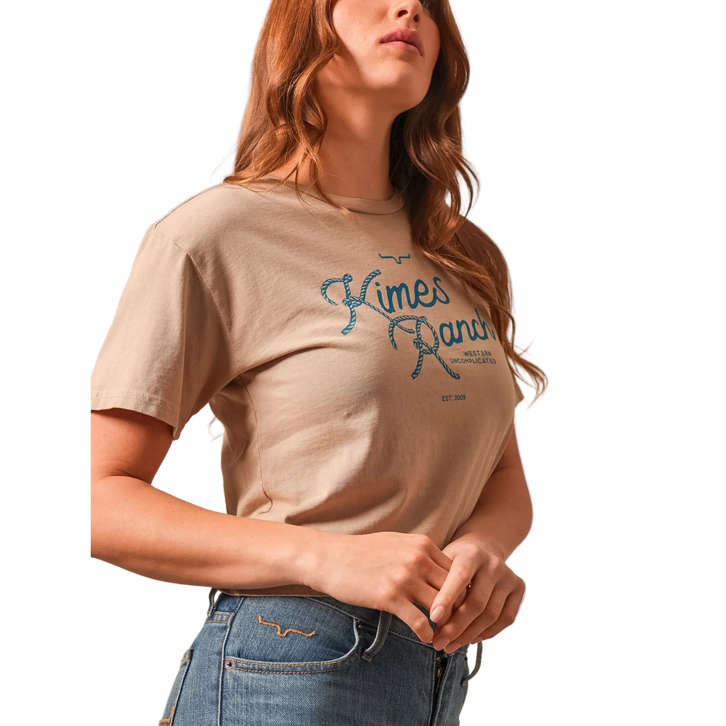 Kimes Women's Lasso Script Sleeve Crop Tee Shirt- Multiple Colours - Image 2