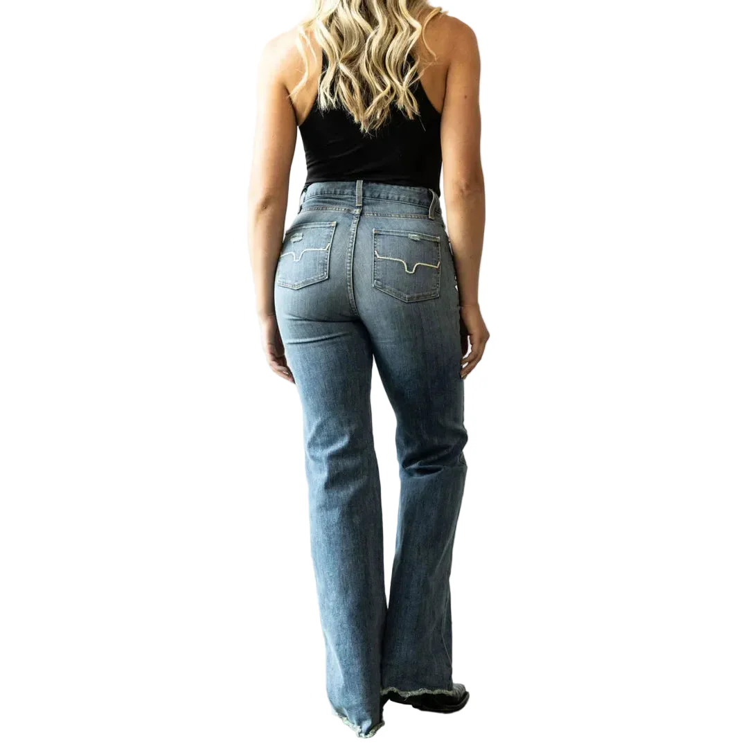 Kimes Women's Olivia High Rise Wide Leg Jeans - Blue - Image 5