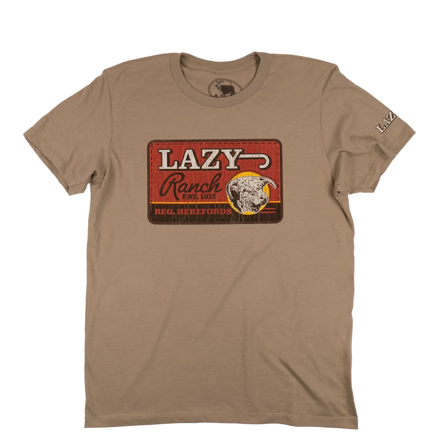Lazy J Ranch Unisex Hard Day Short Sleeve Tee Shirt - Tan