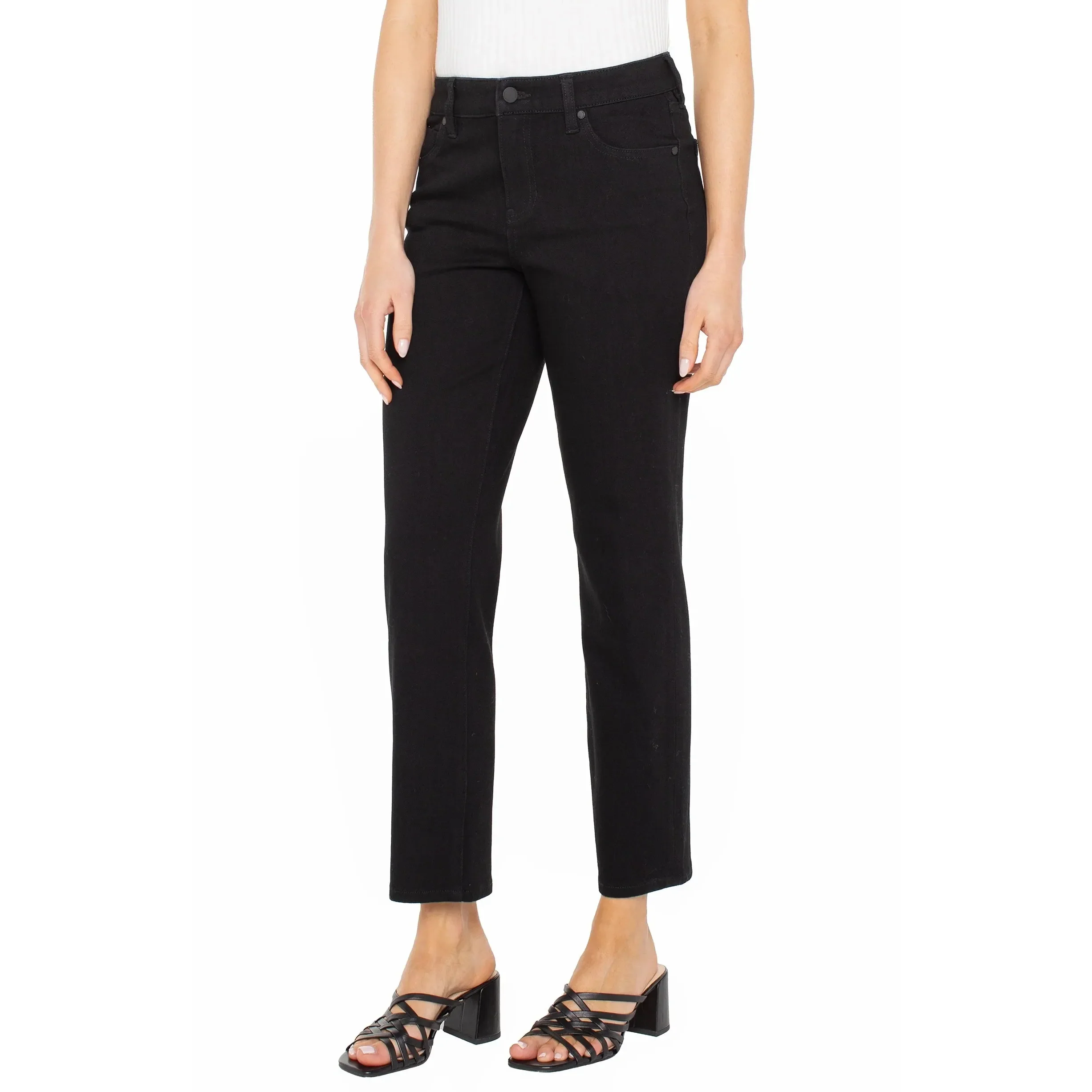 Liverpool Women's Liv Relaxed Skinny Jean- Black Rinse