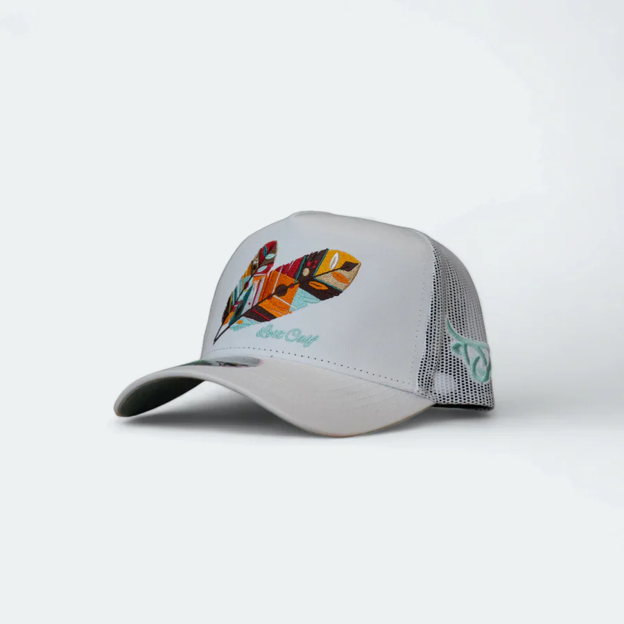 Lost calf Tribe White 5 Panel Curve Ball Cap