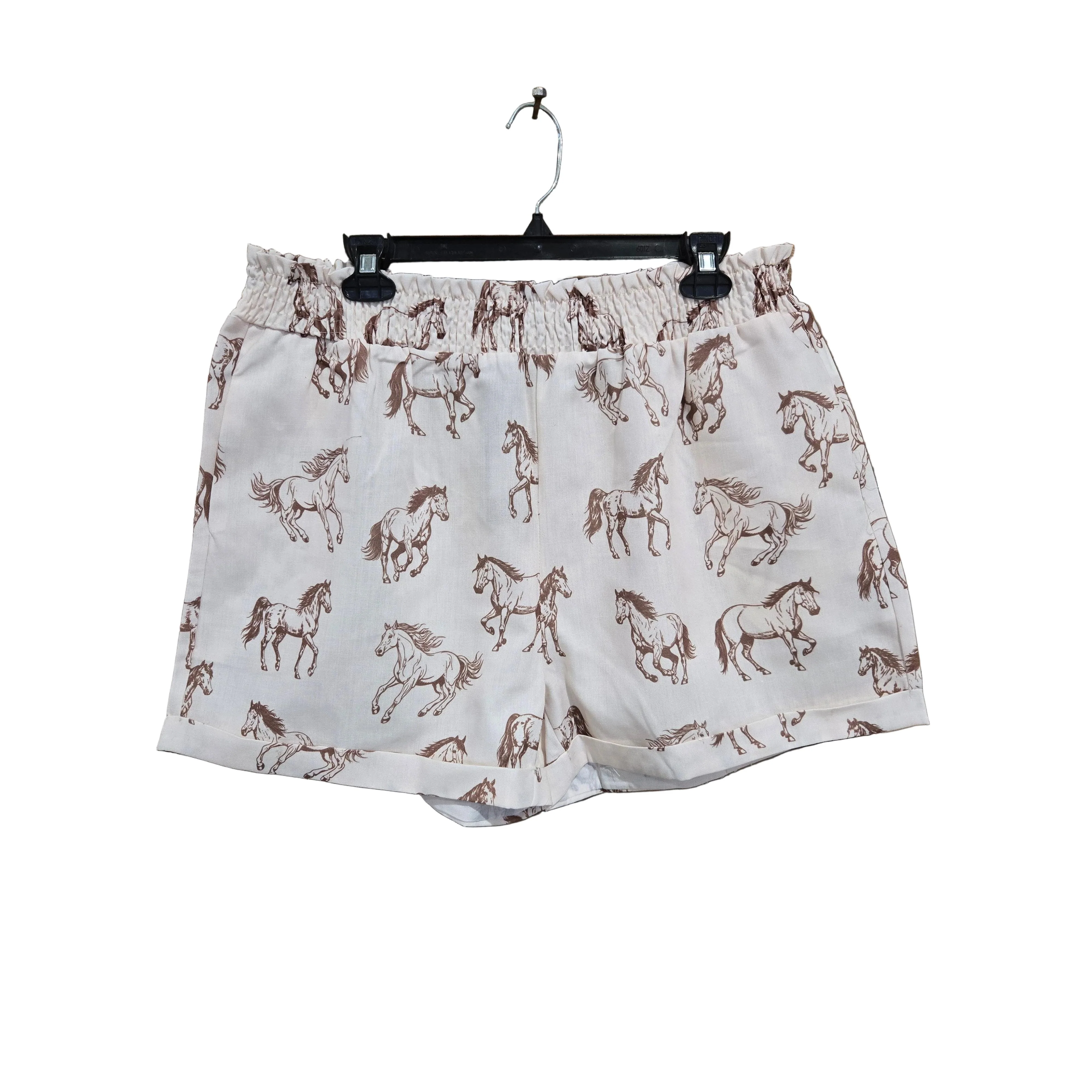 Lucky & Blessed Women's Horse Print High Waist Checkered Print Shorts - Image 2