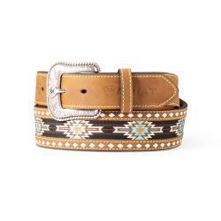 **Ariat Men's Southwestern Diamond Lacing Belt- Brown