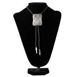 M&F Double S Bolo Tie Flower Stone