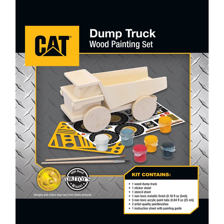 Masterpiece CAT - Caterpillar Dump Truck Wood Craft & Paint Kit - Image 3