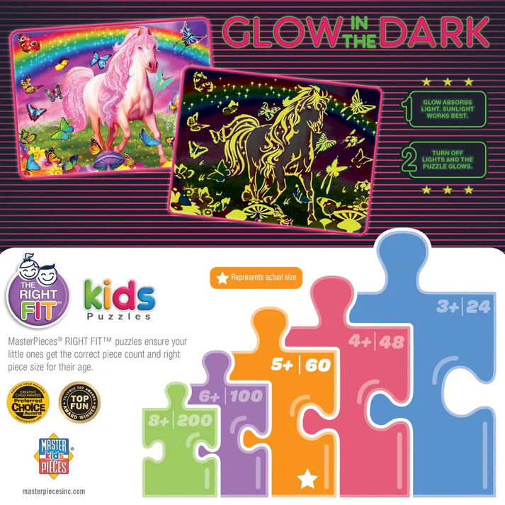Masterpiece Glow in the Dark Rainbow World 60 Piece Jigsaw Puzzle - Image 3