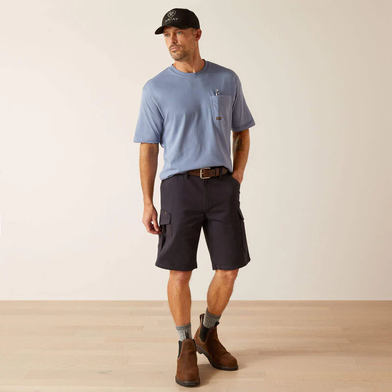 Ariat Men's Rebar DuraStretch Made Tough Cargo 11" Shorts - Charcoal - Image 3