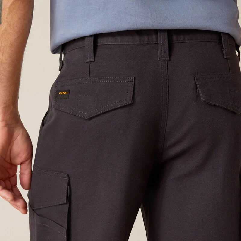 Ariat Men's Rebar DuraStretch Made Tough Cargo 11" Shorts - Charcoal - Image 4