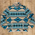 Men's Rock & Roll Aztec Turquoise/Tan Pullover - Image 3