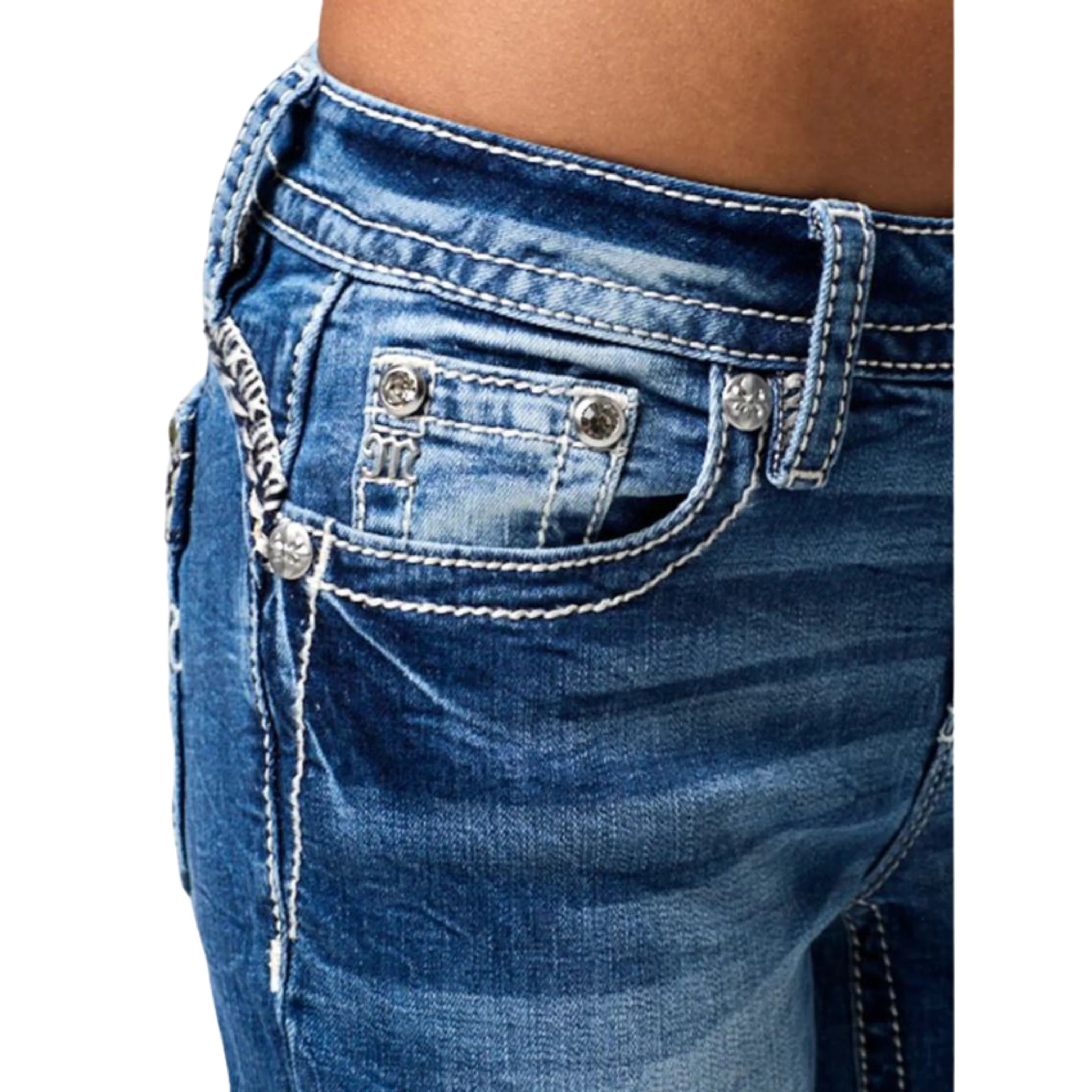 Miss Me Women's Mid Rise Brockman Boot Cut Jean - Image 6