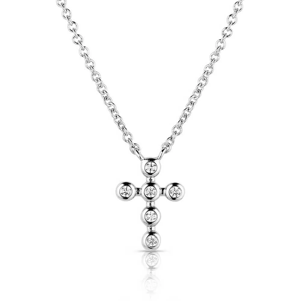 Montana Silversmith Women's Simple Belief Crystal Cross Necklace