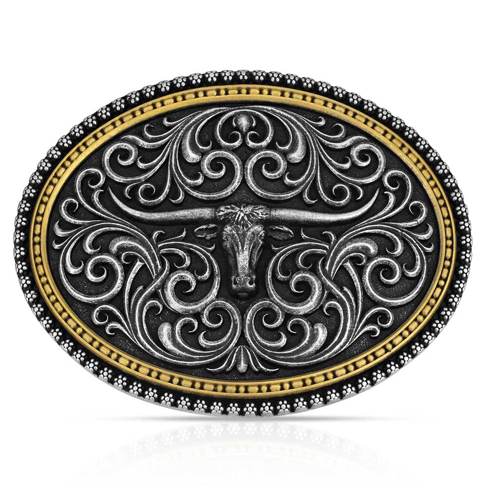 Montana Silversmiths Men's Two Tone Stockyard Buckle