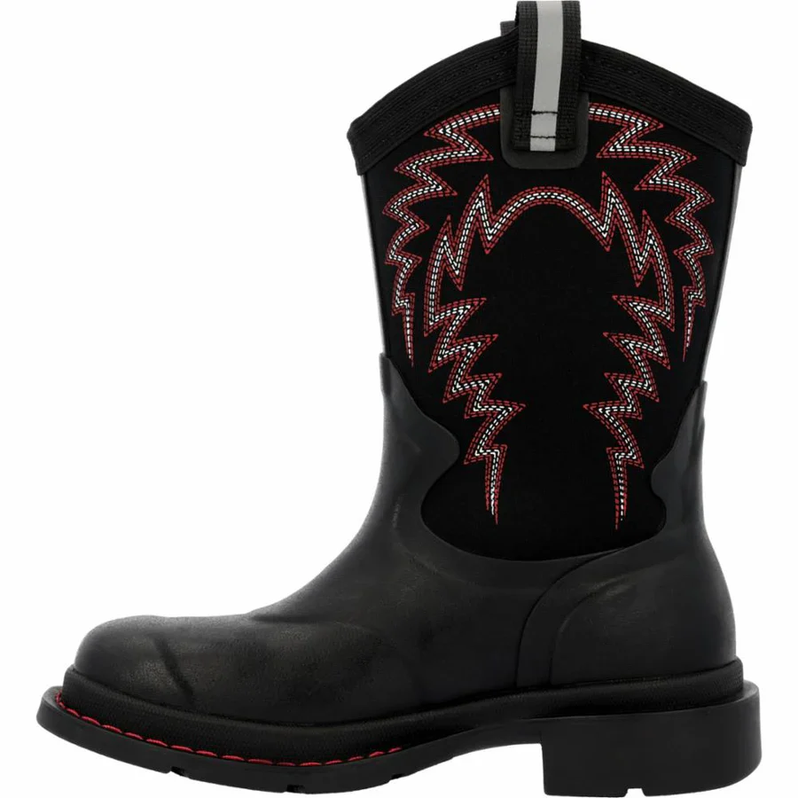 Muck Boots Kids Chore Western Little - Black/Red Stitch - Image 2