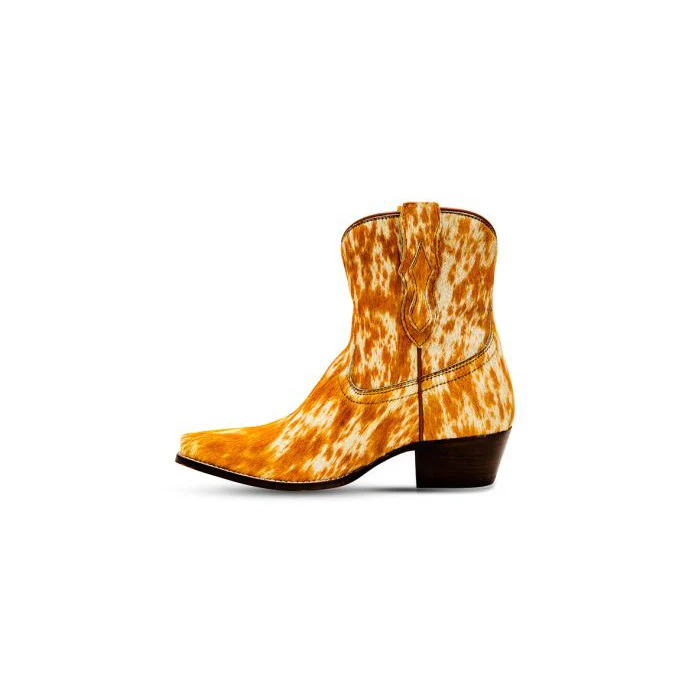 Myra Cowdie Western Hairon Leather Booties - Image 4
