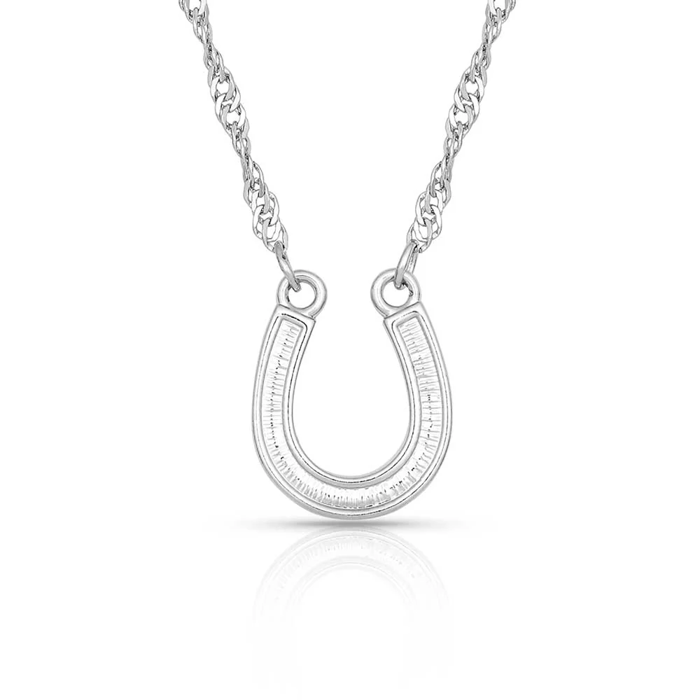 Montana Silversmiths Crystal Clear Lucky Horseshoe Necklace - Image 2