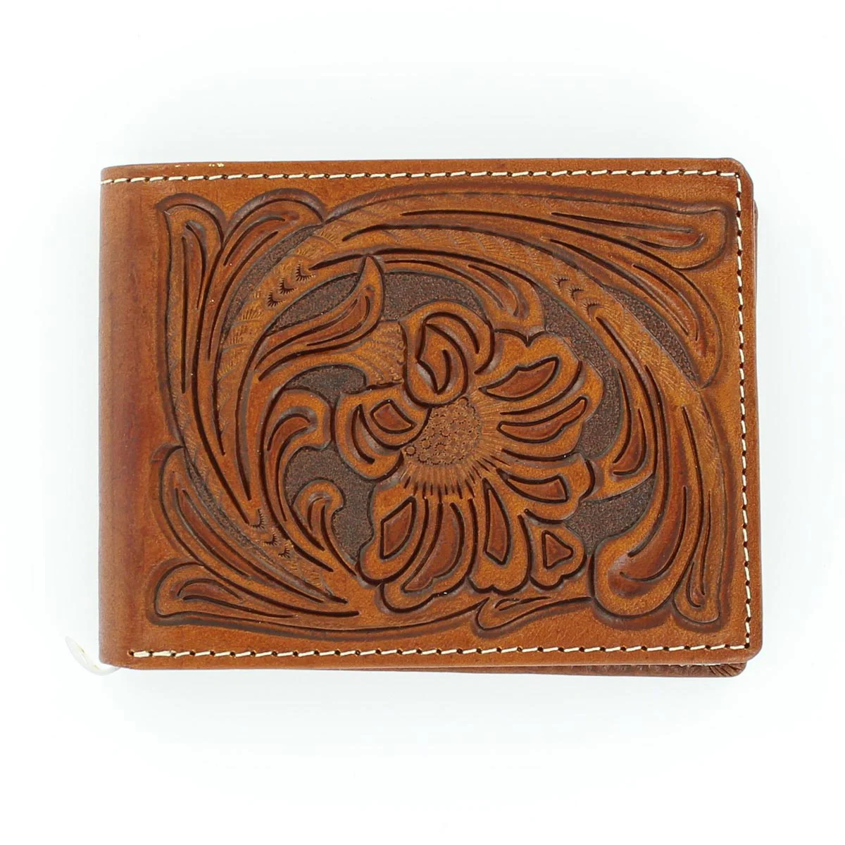 Nocona Mens Bifold Wallet - Tan Tooled
