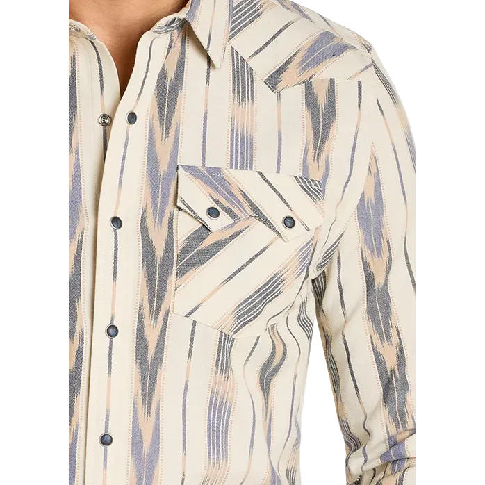 Panhandle Men's Slim Snap Shirt- Cream - Image 2