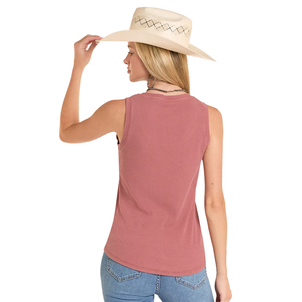Panhandle Slim Women's Giddy Up Cowboy Graphic Sleeveless Tank Top - Red - Image 2