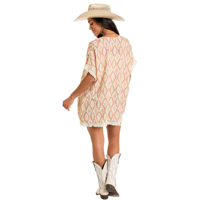 Panhandle Women's Aztec Printed Kimono - Natural - Image 2