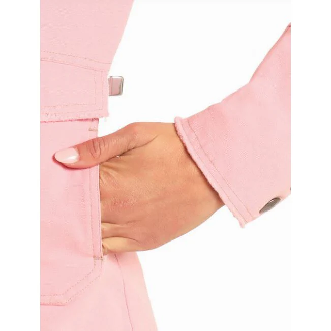Powder River Women's Long Sleeve Cotton Canvas Jacket- Powder Pink - Image 3