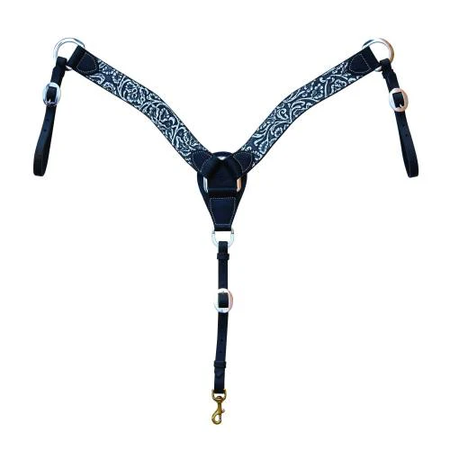 Professional Choice Breast Collar Contoured 2" Black & White Paisely