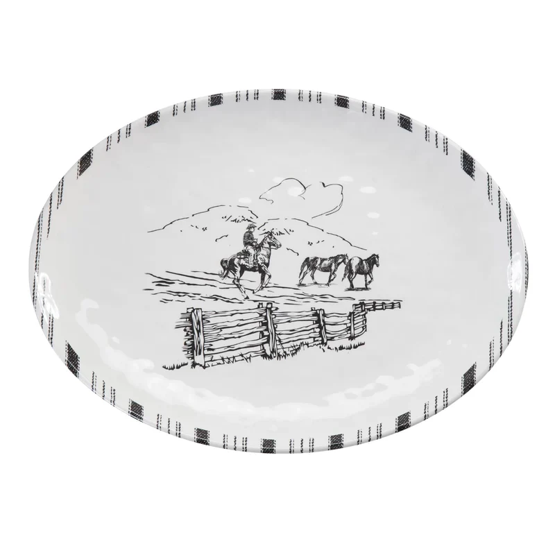HiEnd Accents Ranch Life Melamine Serving Platter