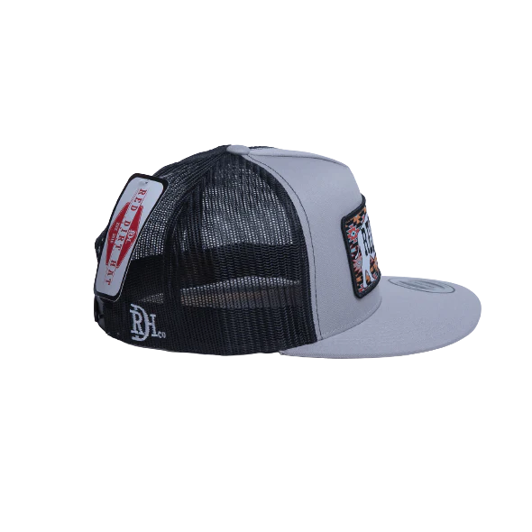 RDHC Great White 5 Panel Mesh Snapback Cap - Silver/Black - Image 2