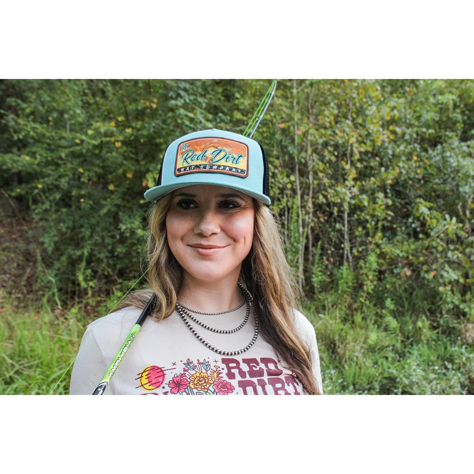 Red Dirt Hat Co. Red Fish 5 Panel  Cap - Turquoise/Black