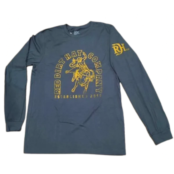 Red Dirt Unisex 8 Seconds Long Sleeve Shirt - Grey Blue