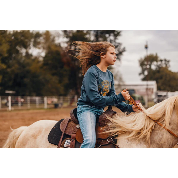Red Dirt Unisex 8 Seconds Long Sleeve Shirt - Grey Blue - Image 2